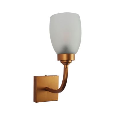 Eliante Golden Metal Wall Light White Glass-614-1W