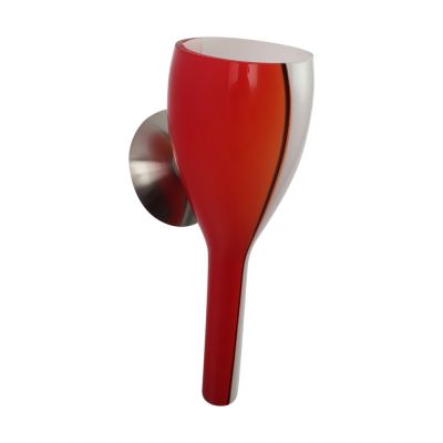 Eliante Silver Metal Wall Light Red & White Glass-87674
