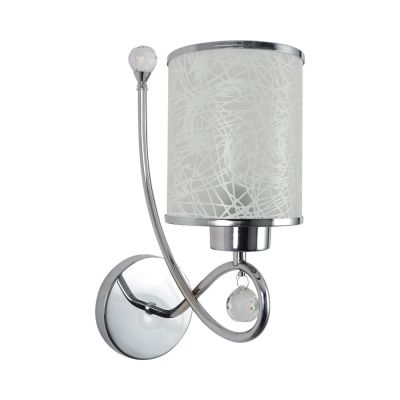 Eliante Silver Wall Light White Glass-C12-1W