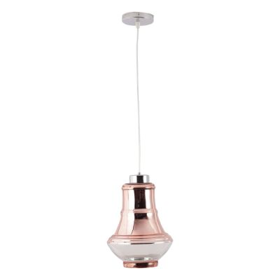 Eliante Contemporary Copper Metal Single Hanging Light Clear Glass-M-92-HL