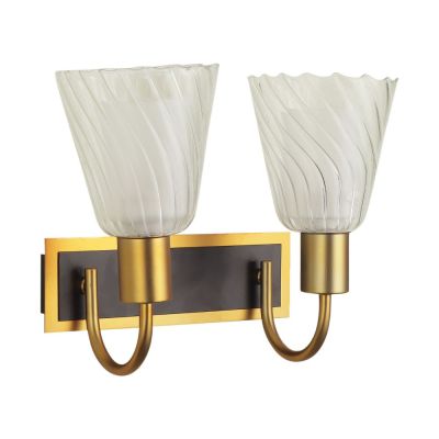 Eliante Brown Wall Light Gold Glass-S-145-2W
