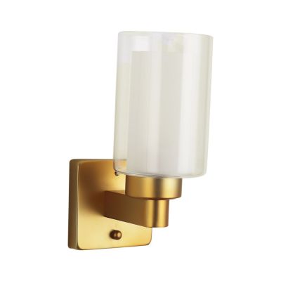 Eliante Wooden Golden Wall Light White Glass-S-166-1W