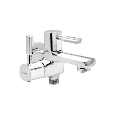 Cera Gayle 2 Way Bib Cock with Wall Flange-Chrome-F1014161
