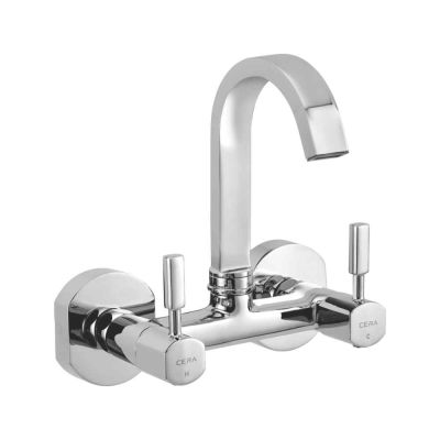 Cera Gayle Sink Mixer Wall Mounted with 6Inch Long Swivel Spout & Wall Flange-F1014501