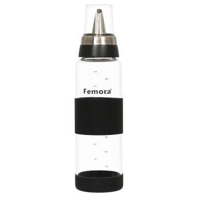 Femora 500ml Borosilicate Glass Stainless Steel Knob Oil Bottle