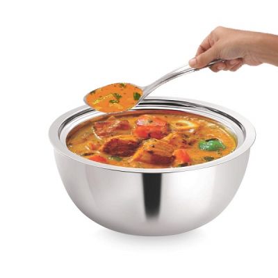 Femora Silver 1500ml Stainless Steel Curry Server