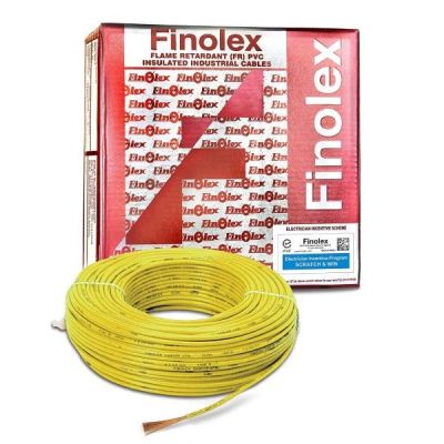 Finolex Yellow 4.00 sq mm Flame Retardant PVC Insulated 45 Packing Home Cable-10316