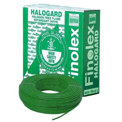 Finolex Green 1.00 sq mm Halogen Free Flame Retardant Project Packing Home Cable-10403010