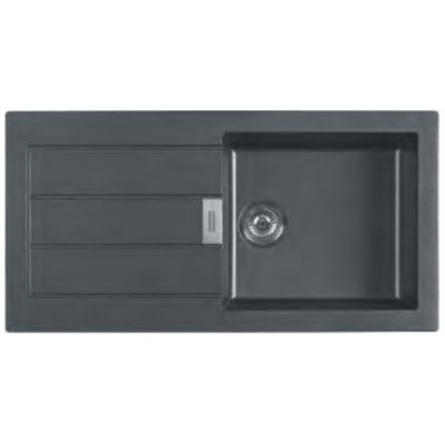 Franke Tectonite 611 Kitchen Sink-Carbon Black-Single Bowl With Drainer-114.0253.151