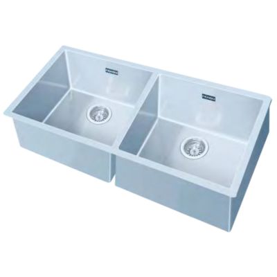 Franke Box BXX 2/120-42-42 3 1/2Inch Stainless Steel Kitchen Sink-Double Bowl-127.0577.938