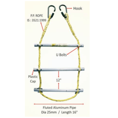 Freefall Aluminum PP Rope Ladder - FF-254-20
