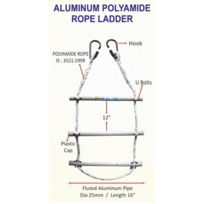 Freefall Aluminum Polyamide Rope Ladder - FF-354-18