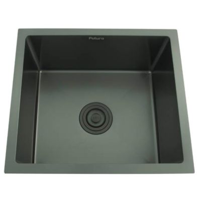 Futura Hand Carved Colour Single Bowl Sink-18x16x9Inch-Flat-FS-1816HM-B