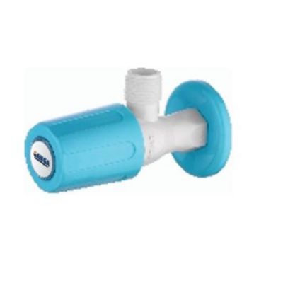 Ganga Standard Collection 15mm Blue PTMT Angular Stop Cock With Wall Flange Ganga-403-B