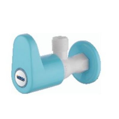 Ganga Smart Collection 15mm Blue PTMT Angular Stop Cock With Wall Flange Ganga-703-B