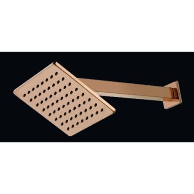 Ganga Elegance Collection Black 12x12Inch Overhead SS Shower 18Inch Arm With Flange Ganga-B-ES12