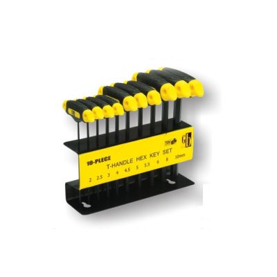 GB Tools 10 Pcs 2mm To 10mm T-Handle Hex Allen Key Set - Double Colour - Long Pattern - GB-1209310