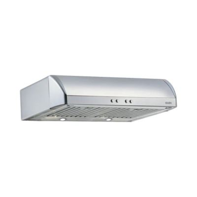 Glen 90cm 1000 m3/hr Straight Line Kitchen Chimney Push Button Italian Motors Baffle Filters - Silver - CH6014SSPBBF90