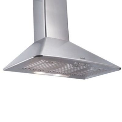 Glen 90cm 1250 m3/hr Designer Kitchen Chimney with Push Button Control Baffle Filters Italian Motor - Silver - CH6057SSPB90BFLTW