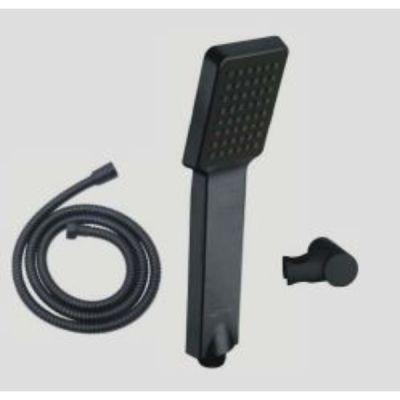 Goeka Black Series Square Hand Shower Set with Flexible Hose & Swivel Hook HS-400B
