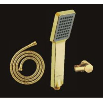 Goeka Gold Series Square Hand Shower Set with FlexiGle Hose & Swivel Hook HS-400G