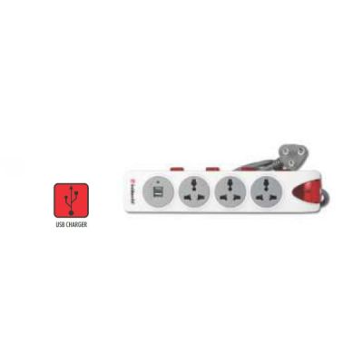 Goldmedal Essenza Plugged In 4X4 Power Strip with USB Outlet - 09207