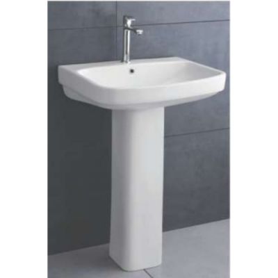 Hagar Cooper 600x425x150mm White Basin with Full PedestalHagar-HA004002