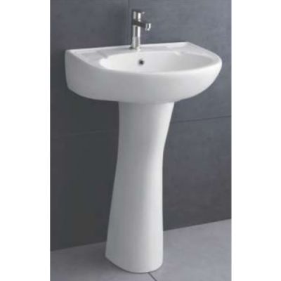 Hagar Rajwadi 520x415x140mm White Basin with Full PedestalHagar-HA004009