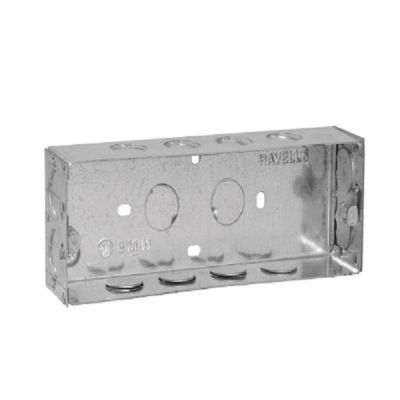 Havells 22.7x7.6cm 8M Horizontal Flush Metal GI Box with 6 Clamp