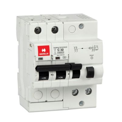 Havells 32A 30mA Single Pole Neutral 2P A Type Electromechanical RCBO