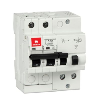 Havells 32A 100mA Single Pole Neutral 2P A Type Electromechanical RCBO