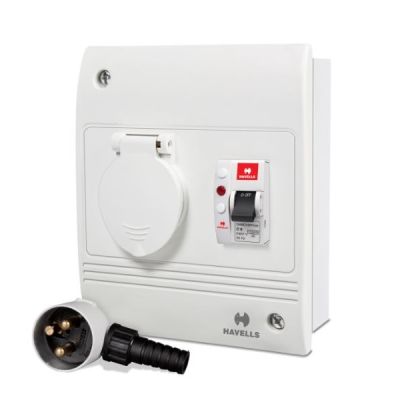 Havells 20A Single Pole Neutral Plug and Socket with Plastic Cover