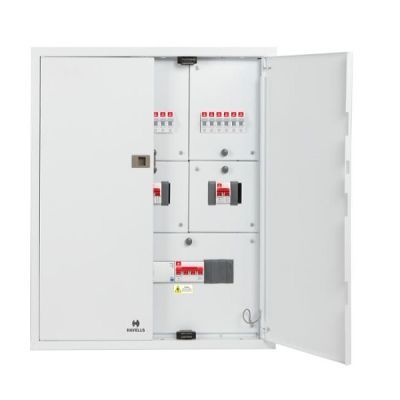 Havells Regal Grey 4 Way Three Pole Neutral Double Door 7 Segment DB