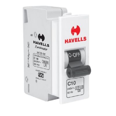 Havells Oro C Series White 10A Single Pole Mini MCB