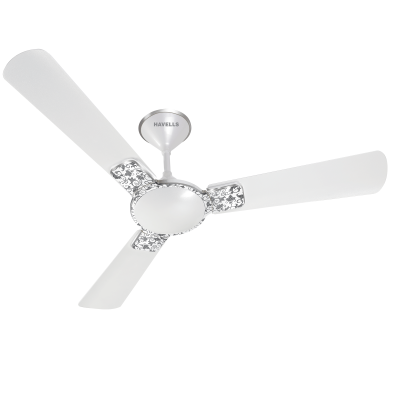Havells Enticer Art 900mm Decorative Ceiling Fan 70W 420RPM Pearl White Chrome-FHCEASTPWH36