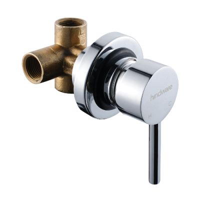 Hindware Flora Single Lever 3-inlet Diverter Exposed Part Kit consisting Of Operating Lever Wall Flange-F280042-Chrome
