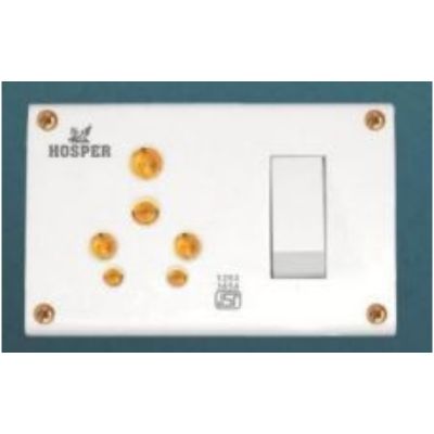 Hosper 6&16Amp White S.S Combined Hosper Hosper-H231