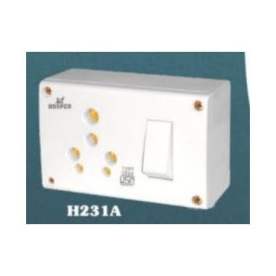 Hosper 6&16Amp White S.S Combined with Box Hosper-H231A