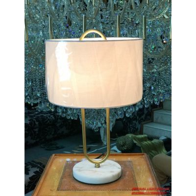 Imperial Metal Stone Antique Gold 40W Modern Table Lamp-C34