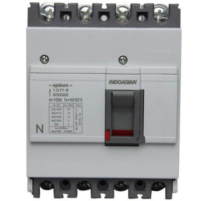 Indoasian Optium 25A 4P 16KA TM 1.0 Fixed F1 White MCCB  Circuit Breakers with Fuses 830016