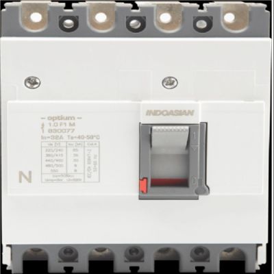 Indoasian Optium 25A 3P 50KA TM 1.0 Fixed F3 White MCCB  Circuit Breakers with Fuses 830126