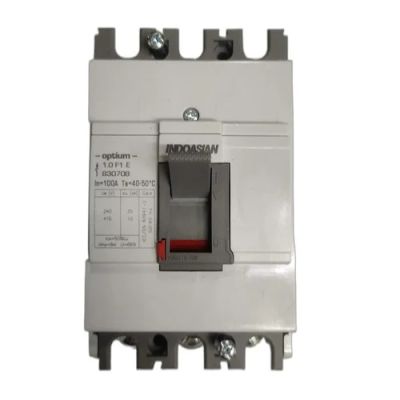 Indoasian Optium 25A 4P 25KA TM 2.0 Adj F1 White MCCB Circuit Breakers with Fuses 830266