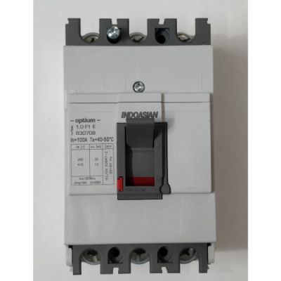 Indoasian Optium 25A 4P 10KA TM 1.0 Fixed F1 White MCCB  Circuit Breakers with Fuses 830711