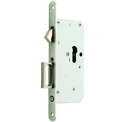 IPSA Iris ML28 Sliding Door Mortise Lock with Inserted Handle - Stainless Steel Finish - 13439