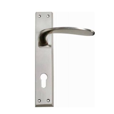 IPSA Iris Azure 60 mm S4 - Coin and Knob Mortise Door Handle Lockset On 10 Inch Plate - FSS Finish - 14600