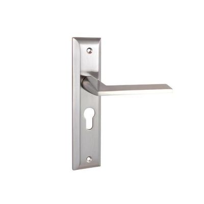 IPSA Iris Mynza Mortise Lever Door Handle Lockset On 8 Inch Plate for Kitchen & Bathroom - FSS Finish - 3201