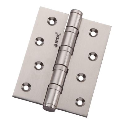 IPSA 5x3Inch, 3mm Thickness Premium Brass Bearing Hinge - Stainless Steel Finish - 4633