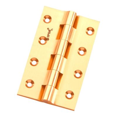 IPSA 3X7/8Inch, 3/32mm Thickness Premium Brass Railway Hinge - Gold Plating Finish - 5401