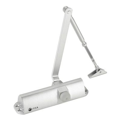 IPSA DC75 Standard Aluminium Door Closer with Dome Type Adjustable Arm Weight Capacity Upto 75 Kg - Stainless Steel Finish - 5560