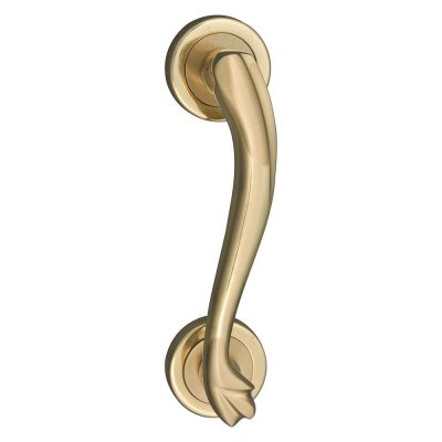 IPSA Villa 18Inch Brass Pull Handle on Rose Right Side - Gold Plating Finish - 6307